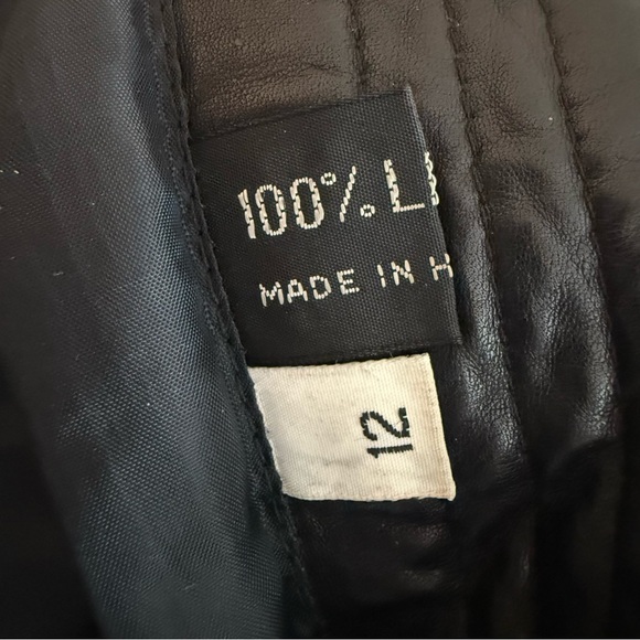 Black Leather Open Front Minimalist Jacket – Women’s Size 12 - Picture 12 of 16